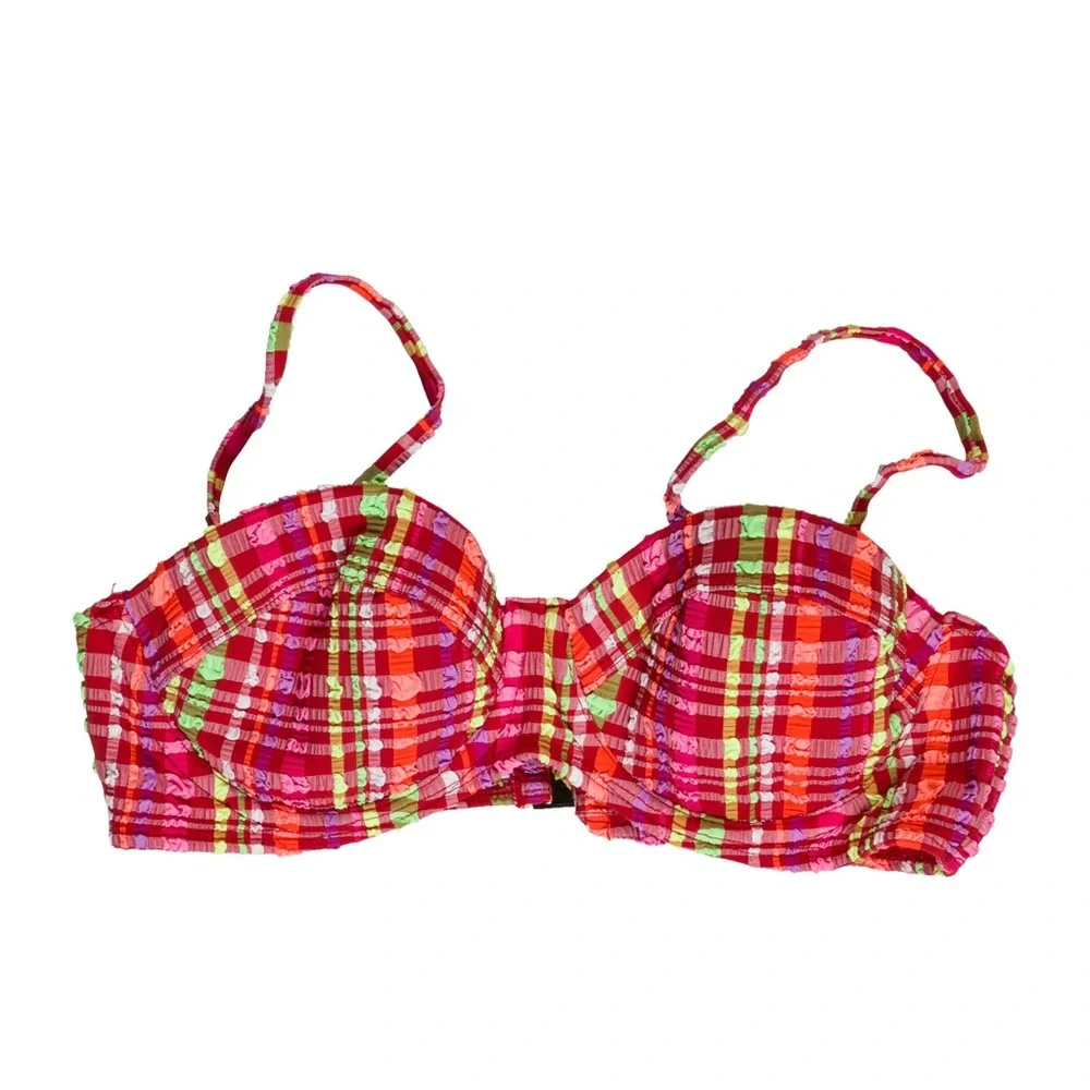 Diane Von Frustenburg plaid bikini top - Picture 2 of 9
